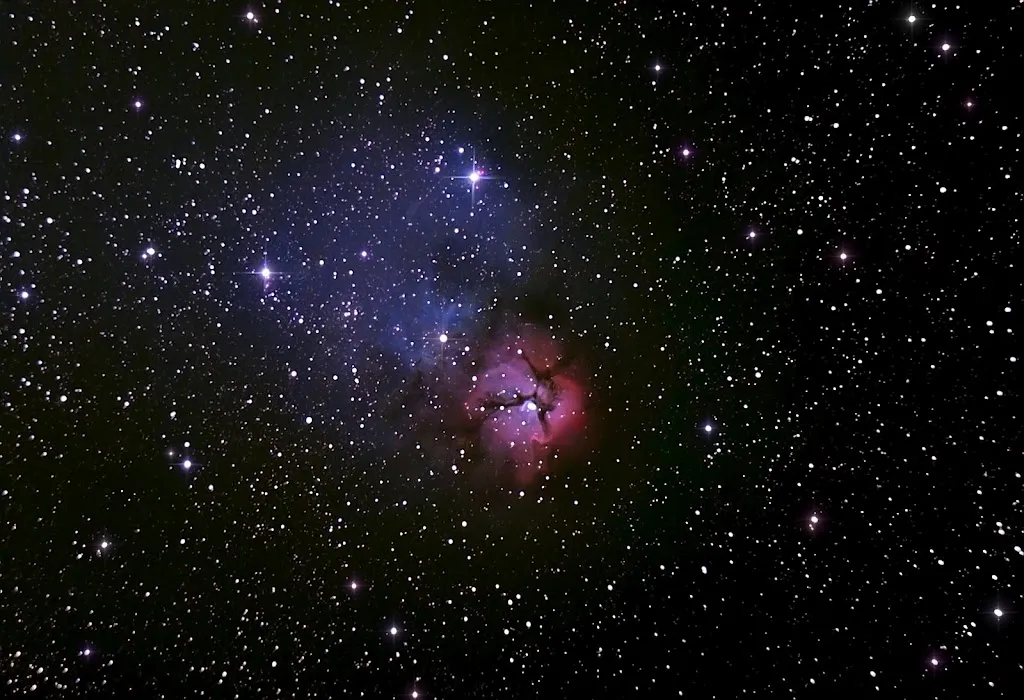 Trifid Nebula by Mark Casto, Halesworth, Suffolk, UK. Equipment: Skywatcher 200p, EQ5 mount with dual axis motors for tracking, Canon 350D modded camera
