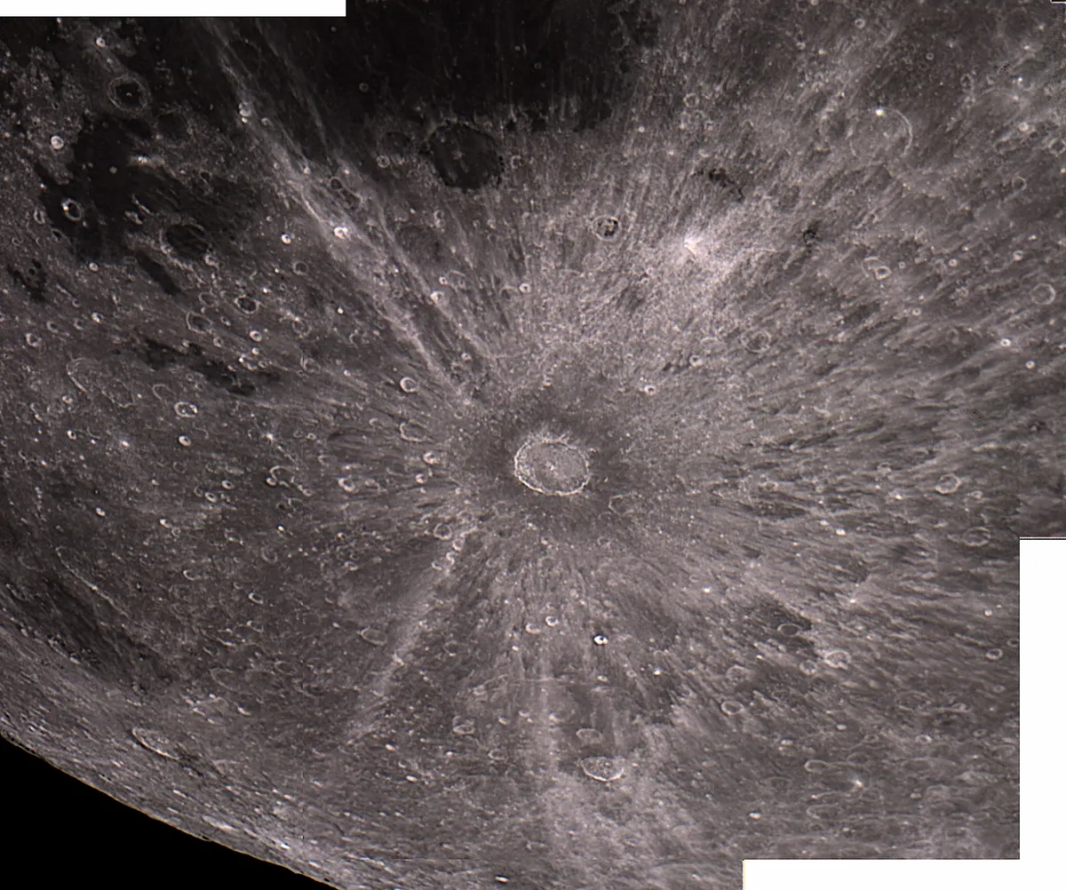 Mosaic of Tycho by Stephen Heliczer, London, UK. Equipment: ASI120 CCD, Celestron Evolution 8.