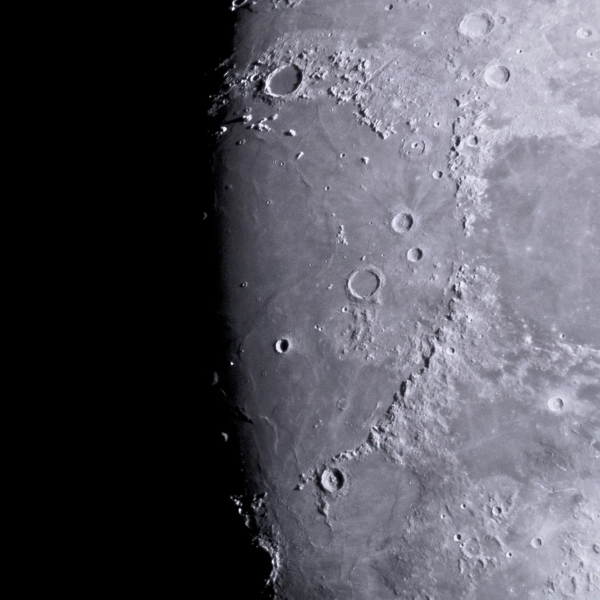 The Moon by Alex Bell, Bath, UK. Equipment: Canon 600D, Atik CLS filter, 8
