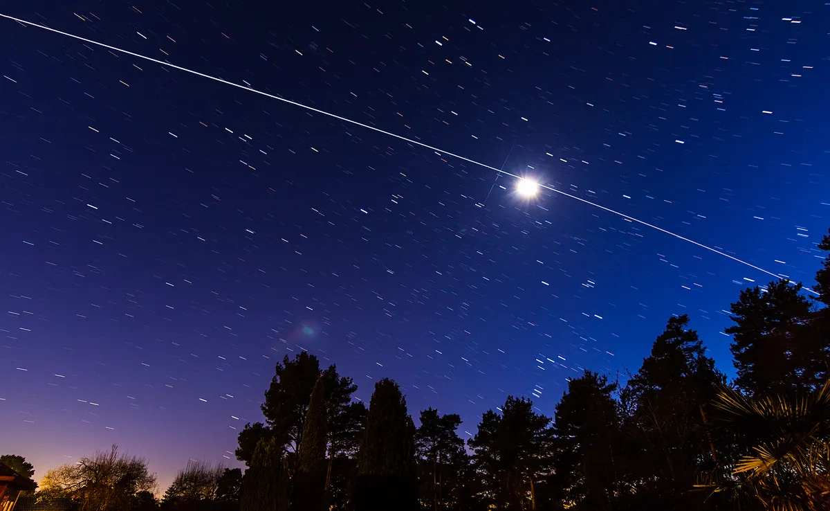 ISS over the Moon by Nick Lucas, Dorset, UK.