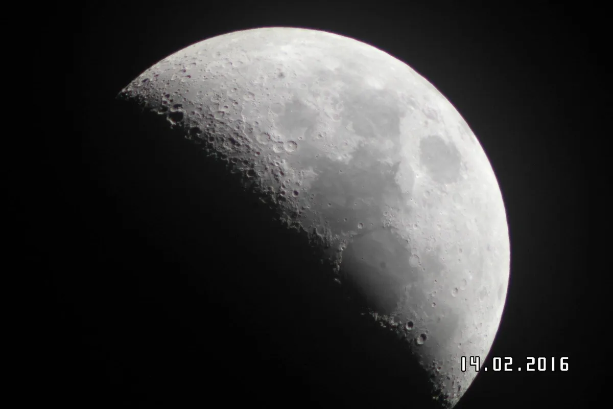 The Moon by David Hewitt, UK. Equipment: Celestron Nexstar SLT 102, CCD webcam