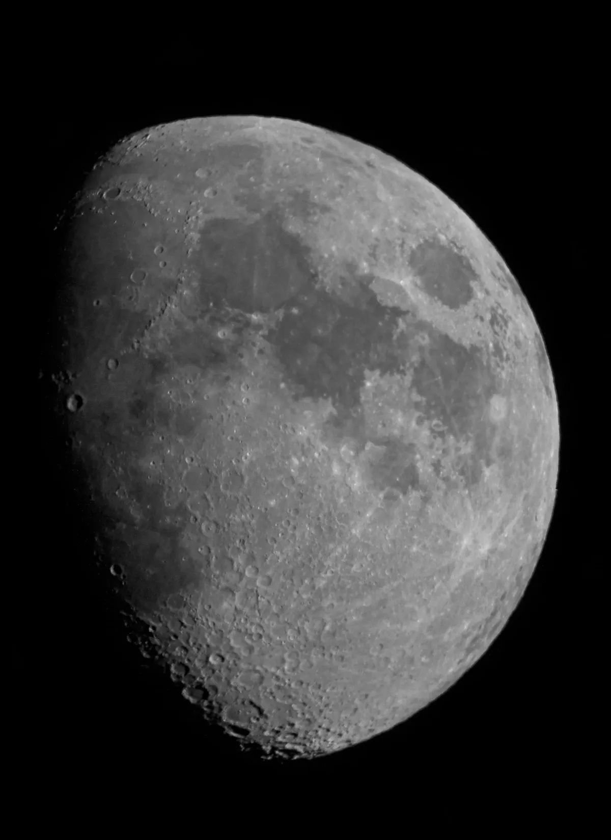 Waxing Moon by Alan Stewart, Glenrothes, Fife, UK. Equipment:Canon EOS400D, Skywatcher 150PL