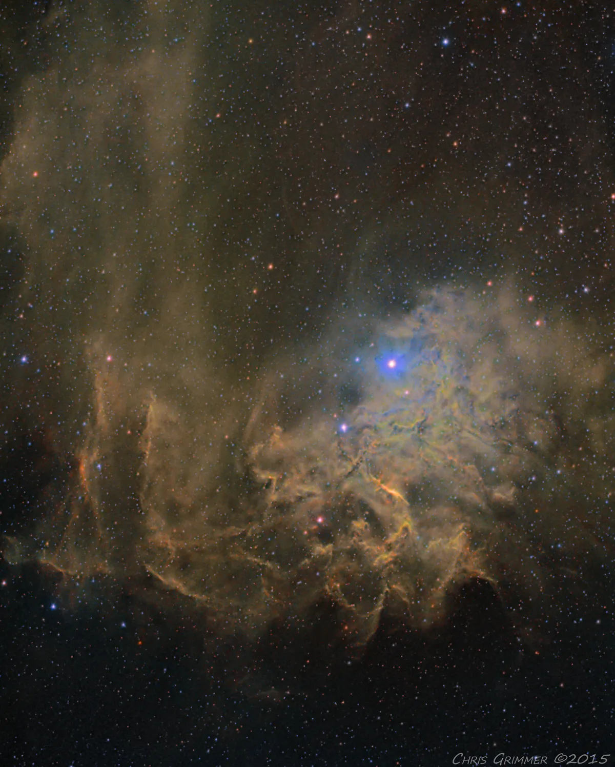 Flaming Star Nebula by Chris Grimmer, Seething, Norfolk, UK.