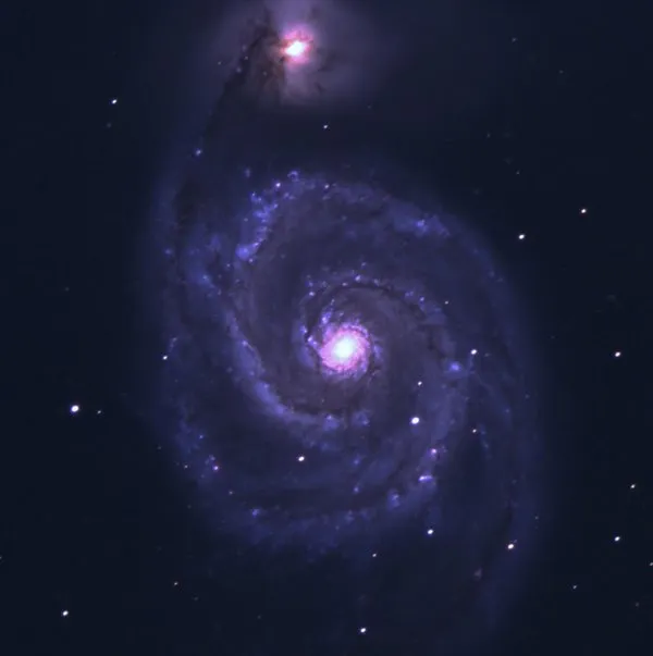 The Whirlpool Galaxy by John Cave, Huyton, Merseyside, UK. Equipment: 2m John Moore's Telescope at La Palma.