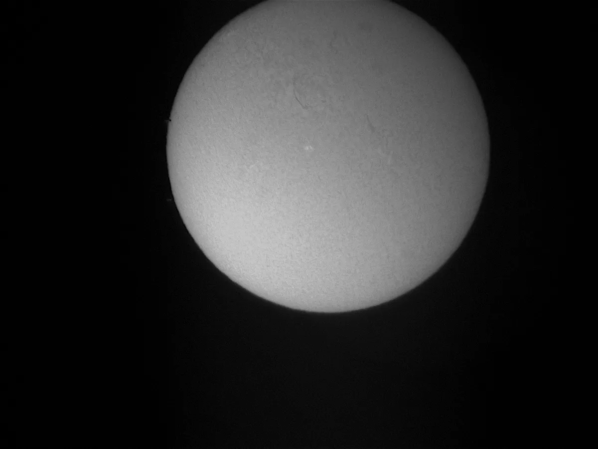 Beginning of Mercury Transit, 9 May 2016 by Nico Altena, Netherland. Equipment: 60 MM Lunt Solar telescope, DMK 41 Camera