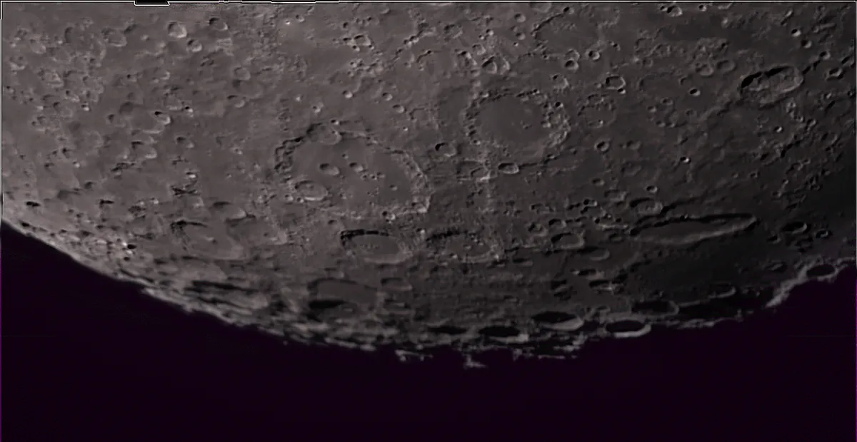 Clavius and the South of the Moon by Mike Jennings, Leeds, UK. Equipment: Celestron C8 SCT, QHY5 camera.