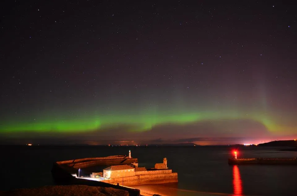 Aurora over the Solway Firth Whitehaven Cumbria by Adrian Strand, Whitehaven Cumbria. Equipment: Nikon D5100, 18-55mm lens
