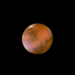 Mars by Miles Lord, Sandhurst, UK. Equipment:Skywatcher 200p, modified MS LifeCam Studio webcam, IR/UV Cut.