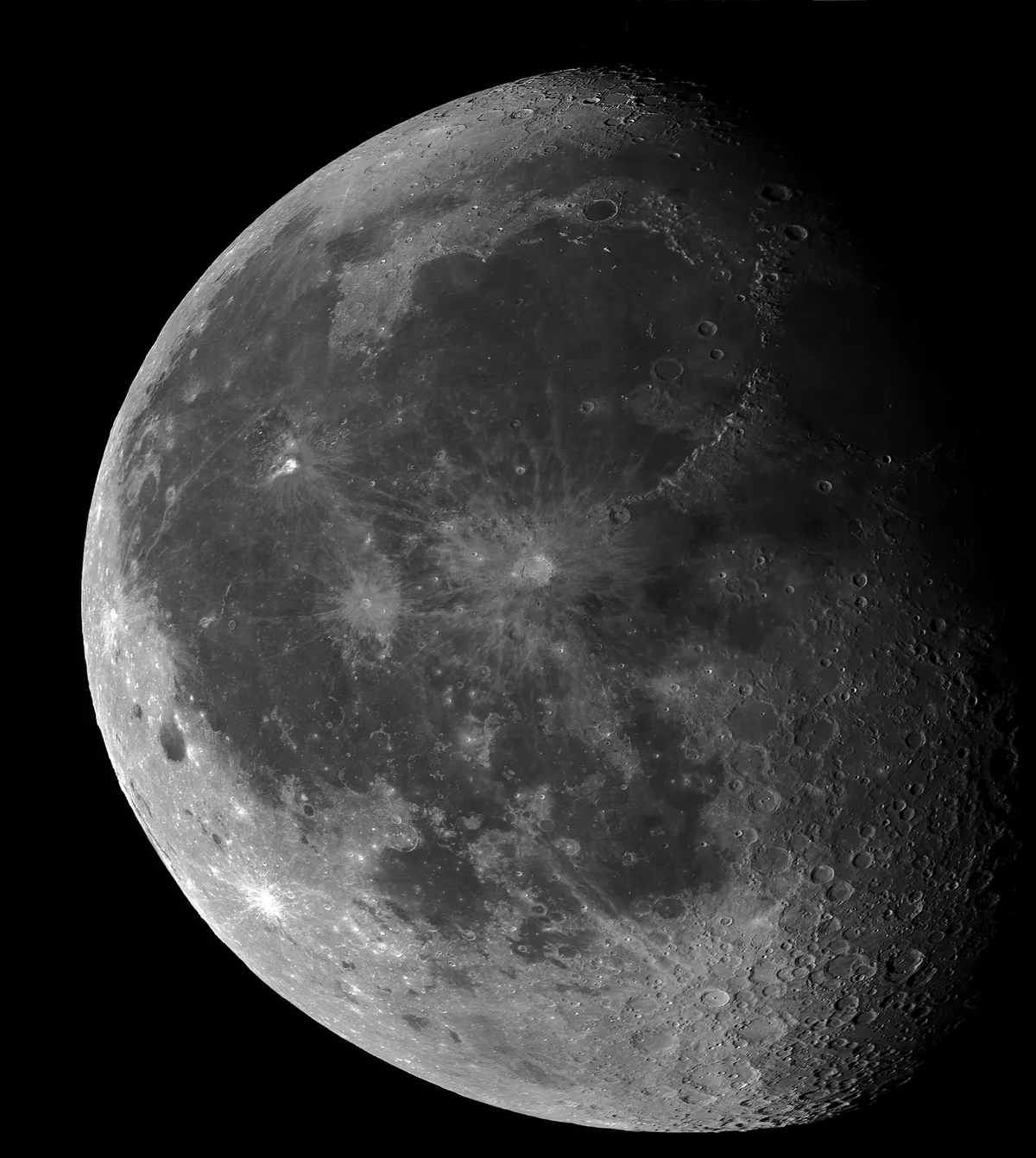 52 Panel Moon Mosaic by Duncan Healey, Glasgow, UK. Equipment: C9.25, DMK camera.