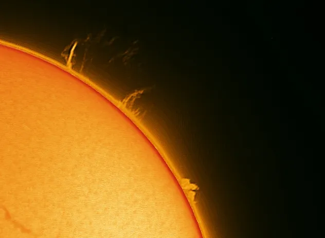 Solar Prominence by Paul Mason, Cannock, UK. Equipment: Coronado PST, Philips webcam.
