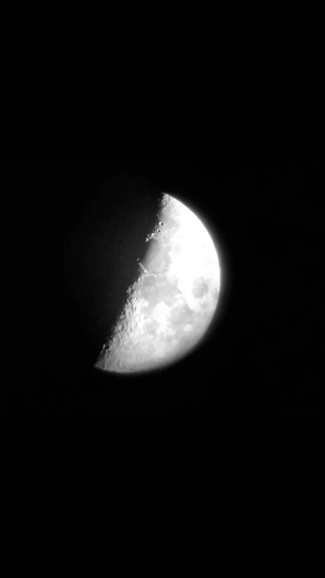Half Moon by Matt Brimble, Newport, South Wales, UK. Equipment: Celestron Powerseeker 70az, Samsung WB150f.