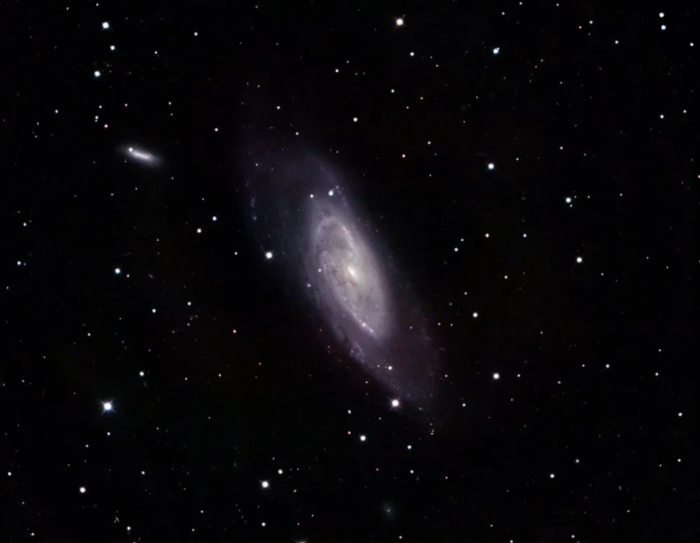 M106 Spiral Galaxy by Mark Griffith, Swindon, Wiltshire, UK. Equipment: Teleskop service 12