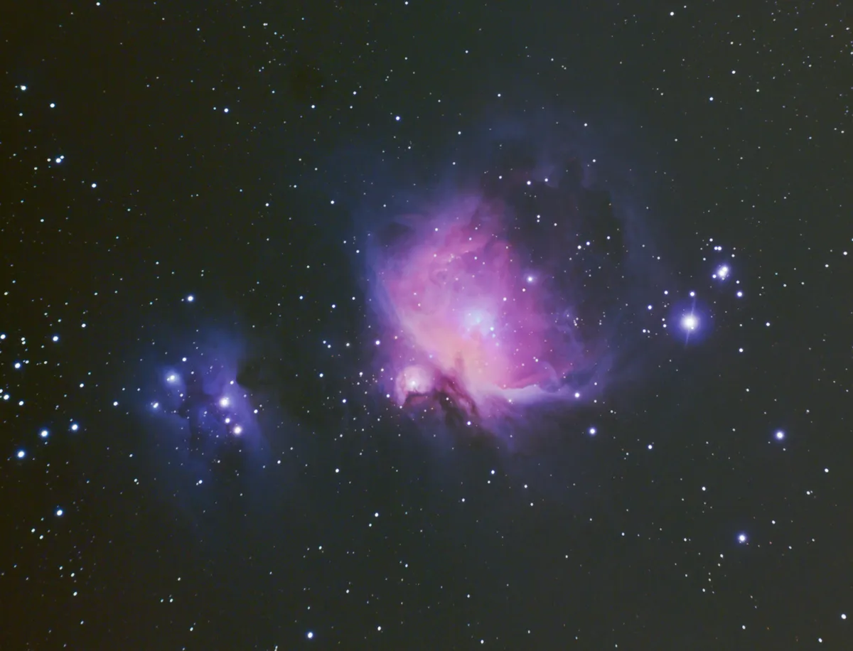Great Orion Nebula by Andy Laing, Welford, UK. Equipment: EQ6 pro mount, Canon 550d unmodded, Williams optics Megrez 72FD   Field flattener, 60mm guidescope.