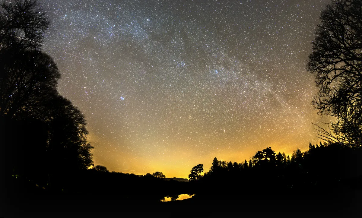 Milky Way at Sunset by John Short, Ambleside, Cumbria, UK. Equipment: Skywatcher Adventurer, Canon 70D, 8-12mm fisheye at f 2.8