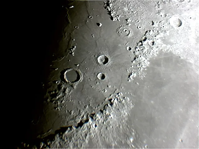 The Montes Apenninus and Caucasus Regions of the Eight Day Old Moon by David White, Anston, Sheffield, UK. Equipment: Meade LX200 7", Celestron NexImage Solar System Imager, Celestron 0.5 focal reducer.