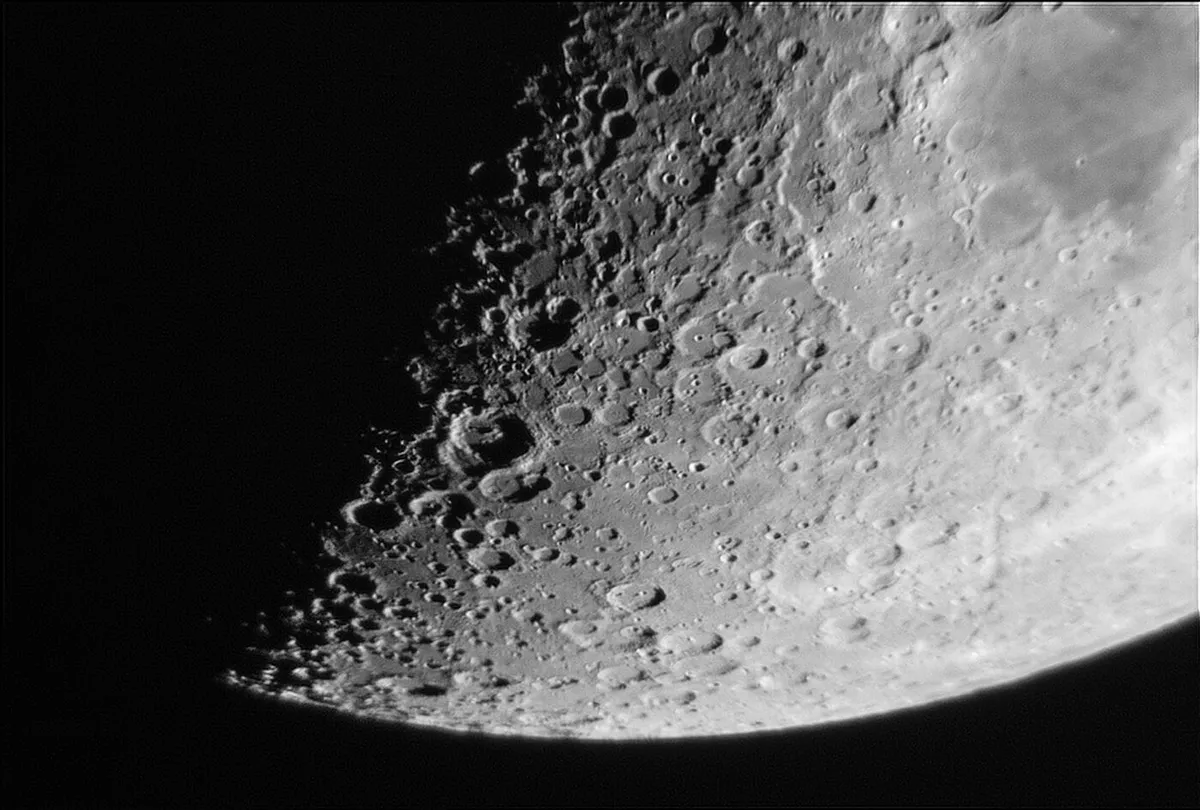 Moon by John Short, Whitburn, Tyne and Wear, UK. Equipment: Celestron 8 SE, Hyperion 8-24 eyepiece, Canon 70D