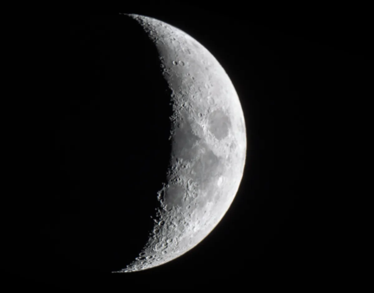 Moon Waning Crescent by Paul Licorish, Wembley Stadium, London. Equipment: Canon 6d, Celestron Advanced VX 8
