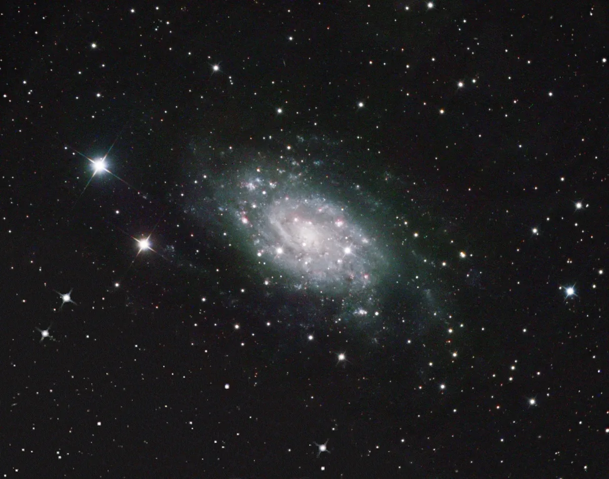 NGC2403 Mixed Spiral Galaxy by Mark Griffith, Swindon, UK. Equipment: Teleskop service 12