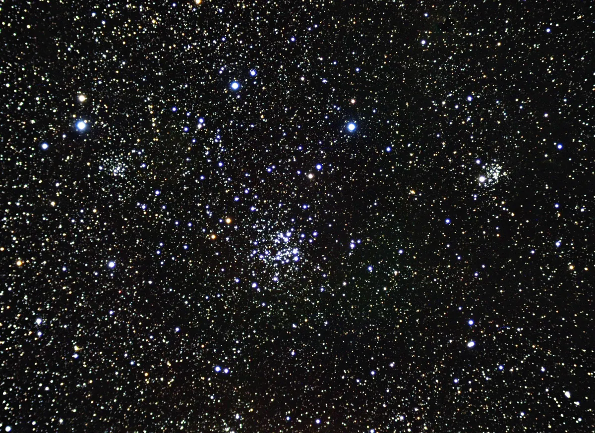 NGC659/663/654 Cassiopeia Open Cluster Triple by Mark Griffith, Swindon, Wiltshire, UK. Equipment: Skywatcher NEQ6 pro mount & Equinox 80mm refractor, Atik 383L  camera, motorised filter wheel and Astronomik LRGB filters.