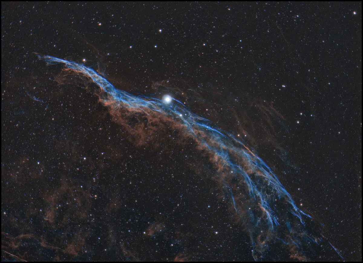 NGC 6960 by Patryk Tomalik, Gloucester, UK. Equipment: TSA 102, ST8300, AZ EQ6GT-Ha4, 5h, OIII-4h