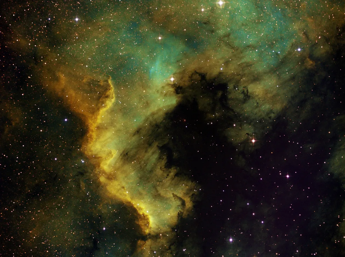 NGC7000 North American Nebula by Mark Griffith, Swindon, Wiltshire, UK. Equipment: Telescope service 8" Boren simon power newtonian, Skywatcher NEQ6 pro mount,Atik 383L  camera, motorised filter wheel and Astronomik filters.