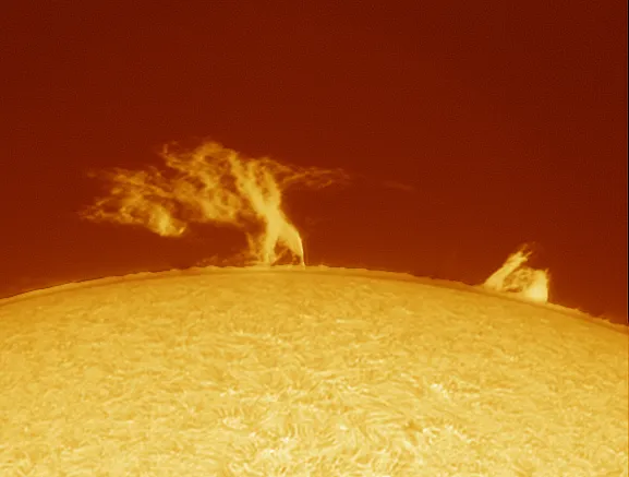 Solar Prominence 30-06-2012 by André van der Hoeven, HI-Ambacht, The Netherlands. Equipment: Lunt 60/BF1200, NEQ6, DMK21au618