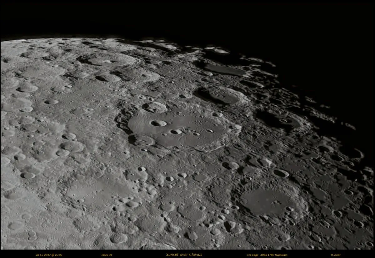A sunset over Clavius, by Harvey Scoot.