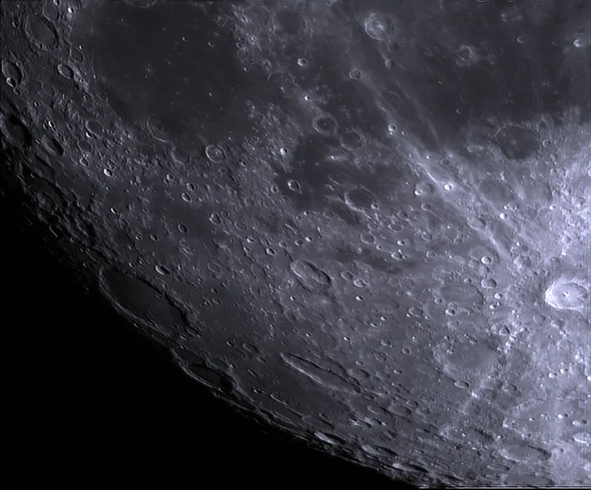 Tycho and the South West by Mike Jennings, W. Yorkshire, UK. Equipment: Celestron C8 SGT, QHY5 CCD.