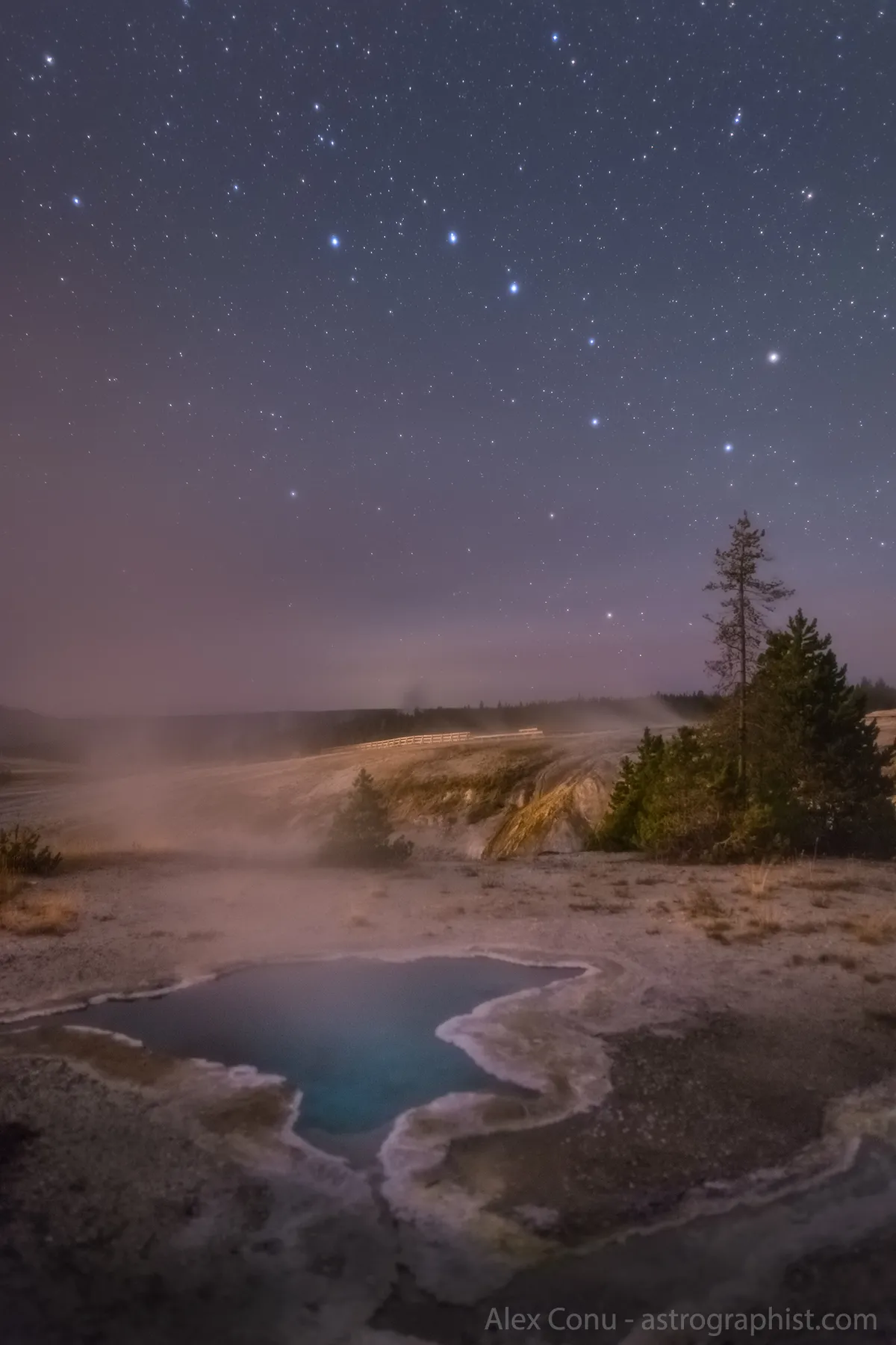 The Big Dipper above the Blue Star Spring by Alex Conu, Yellowstone National Park, USA. Equipment: Canon 6D, Sigma 24mm f/1.4 and Kenko PRO1D Pro Softon filter
