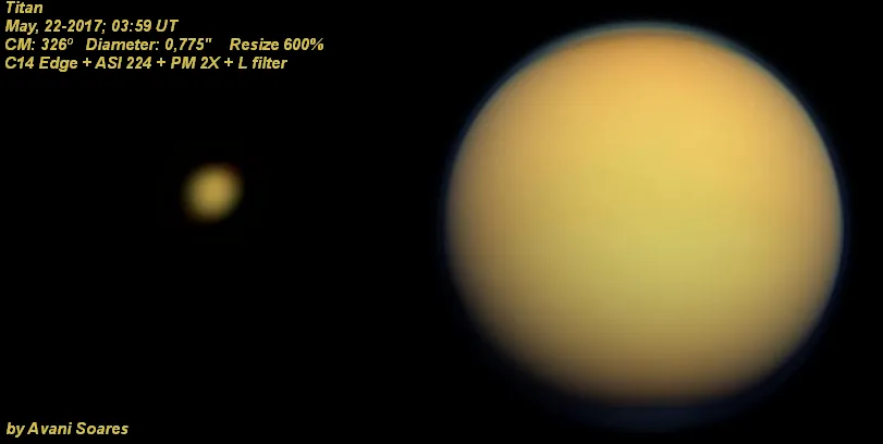 Titan, that would be an acceptable catch! by Avani Soares, Parsec Observatory, Canoas, Brazil.