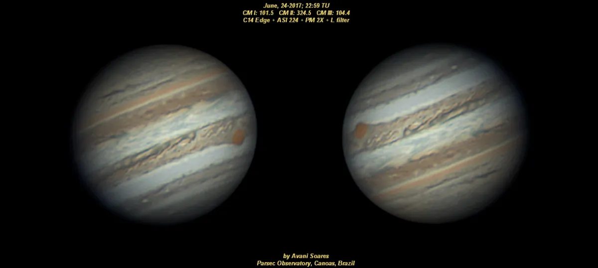 Jupiter at the end of another season! by Avani Soares, Parsec Observatory, Canoas, Brazil.