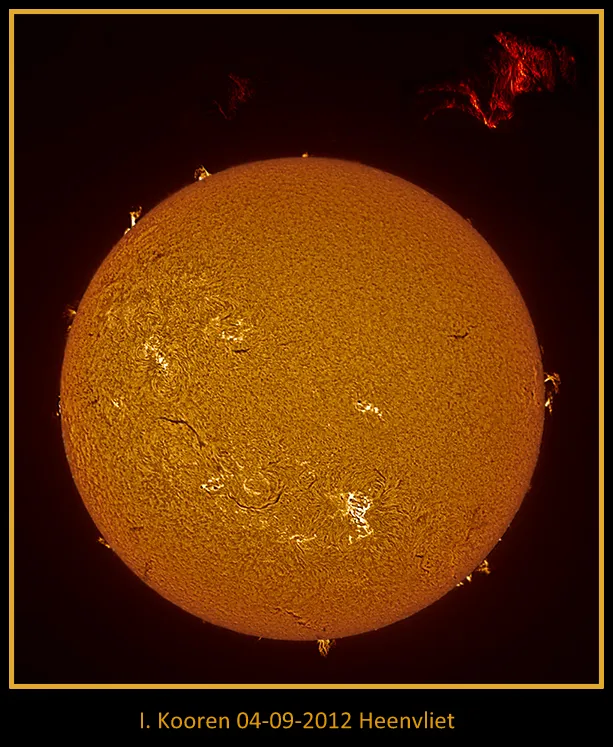 Sun 4th Sep 2012 by I. Kooren, Heenvliet, The Netherlands. Equipment: Solarmax 60S DMK31, NEQ6