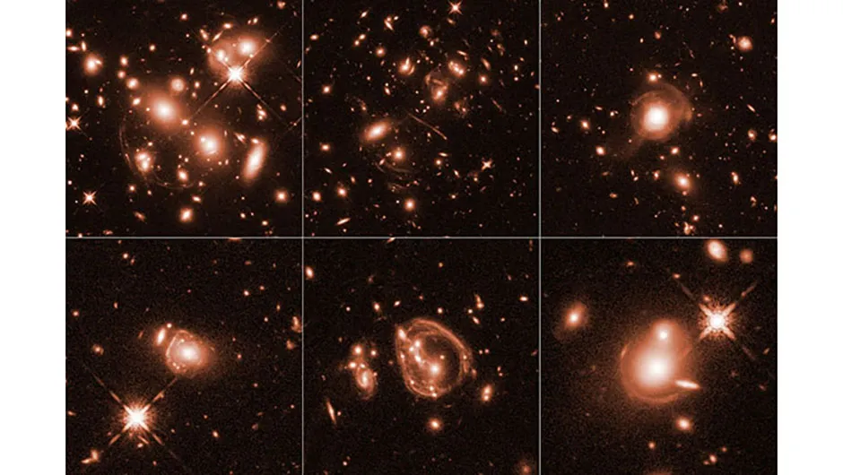 These images were captured by the Hubble Space Telescope as part of a survey of 22 distant ultra-luminous infrared galaxies. While unrelated to the observations of SPT0615-JD, the smears and arcs show how gravitationally-lensed light sources appear. Credit: NASA, ESA, and J. Lowenthal (Smith College)