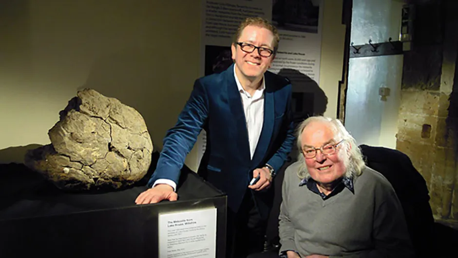 Jon Culshaw with Colin Pillinger while filming for The Sky at Night in 2013 Credit: Judith Pillinger
