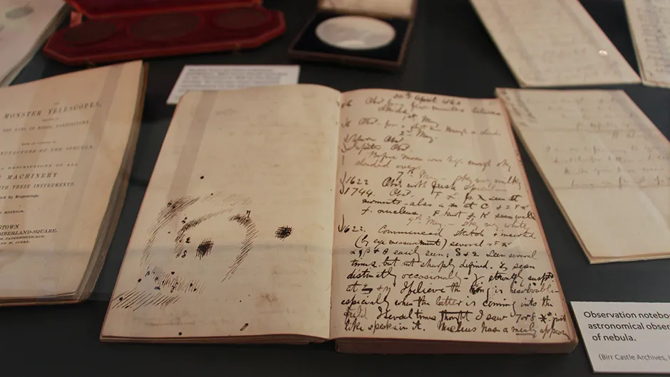Many of the 3rd Earl's sketches and notes are available to view in the Science Centre at Birr Castle. This one shows sketches made during observations of the Whirlpool Galaxy Credit: Iain Todd/BBC Sky at Night Magazine