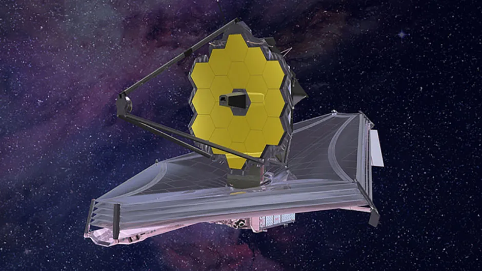 An artist's impression of how the JWST will look once it has been launched (Credit: Northrop Grumman)