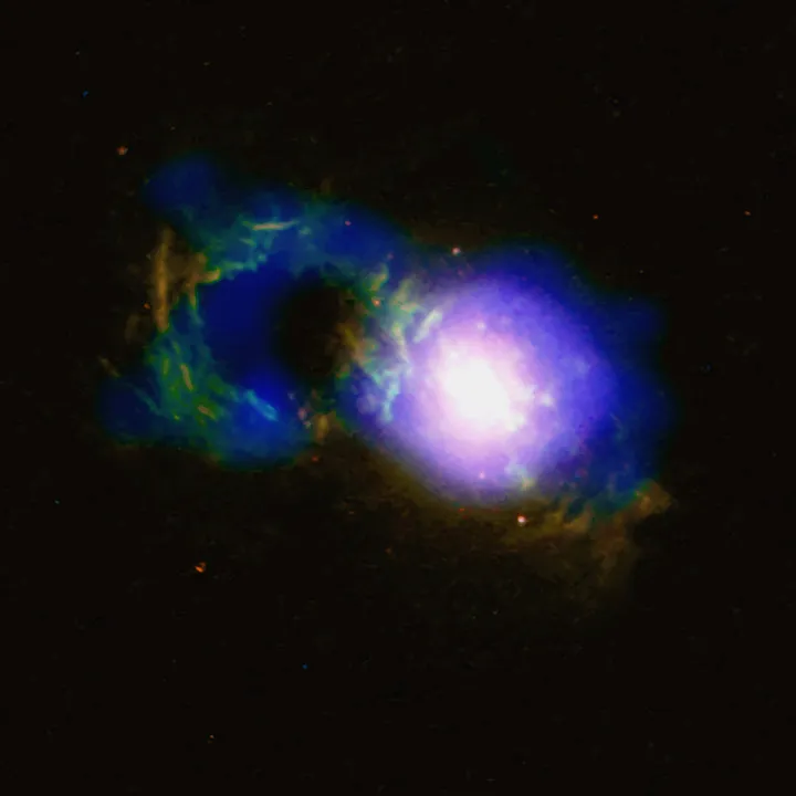 Chandra X-ray Observatory, 14 March 2019Credit: X-ray: NASA/CXC/Univ. of Cambridge/G. Lansbury et al; Optical: NASA/STScI/W. Keel et al.