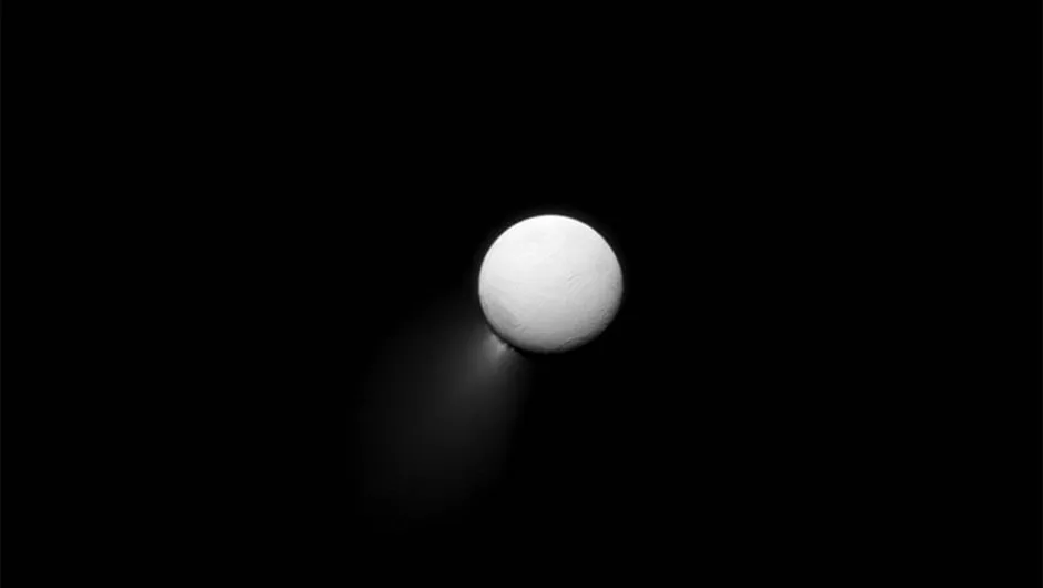 Water in space can be found in the Solar System's icy moons. Here, plumes of water ice and vapour spray from the south polar region of Saturn's moon Enceladus. Credit: NASA/JPL/Space Science Institute