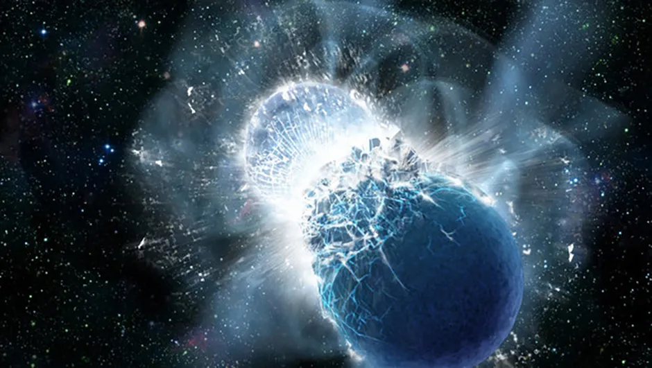 Gravitational waves formed by neutron stars colliding (artist's impression) Credit: Caltech/MIT/LIGO Laboratory