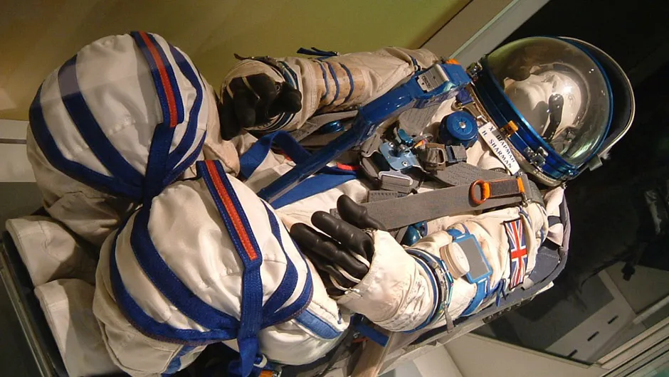 Helen Sharman's space suit was the first to bear the Union Jack on it's arm. Credit Alan Saunders