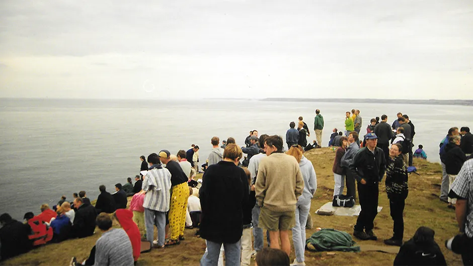 Bigbury Bay, 11 August 1999: a forlorn bunch of eclipse-chasers face the inevitableCredit: Phil Brocklebank