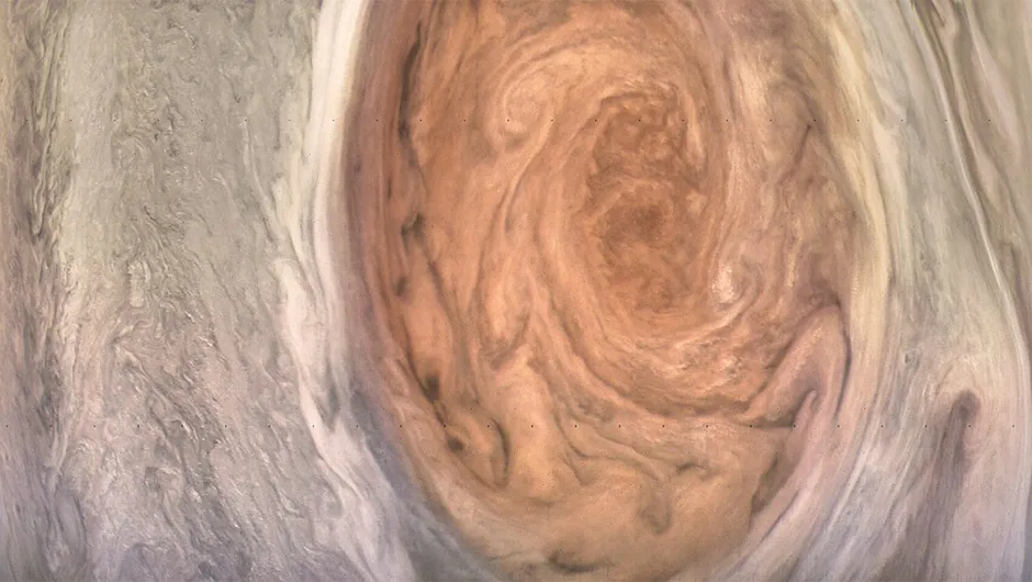 Jupiter's Great Red Spot storm, as seen by NASA's Juno spacecraft. Credits: NASA/JPL-Caltech/SwRI/MSSS/Kevin Gill
