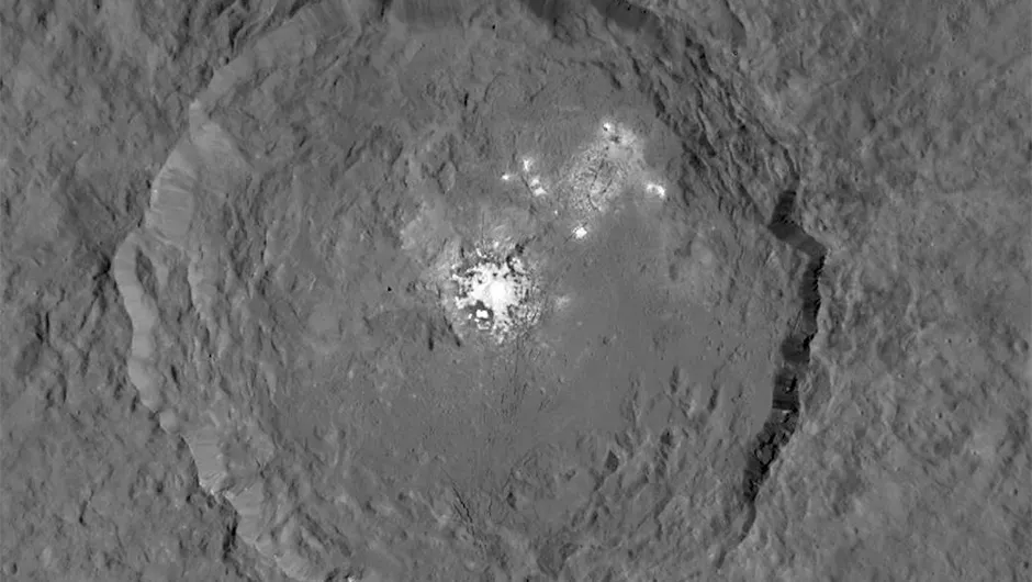 An image of the Occator crater, created using images captured by Dawn.Credit: NASA/JPL-Caltech/UCLA/MPS/DLR/IDA
