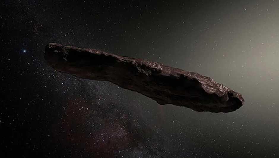 An artist’s impression of ‘Oumuamua.Credit: ESO / M. Kornmesser