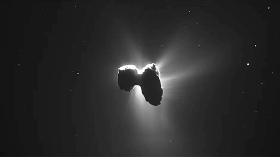 An image of Comet 67P captured by Rosetta’s NavCam just 329km from the comet’s nucleus.Credit: ESA/Rosetta/NavCam – CC BY-SA IGO 3.0