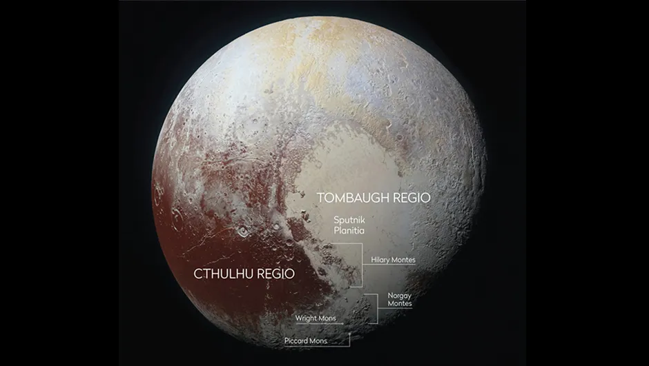 While Tombaugh Regio is named after Pluto's discoverer, Clyde Tombaugh, most of the other regions on Pluto are named after explorers, mythological creatures and figures from popular culture.Credit: NASA/JHUAPL/SwRI