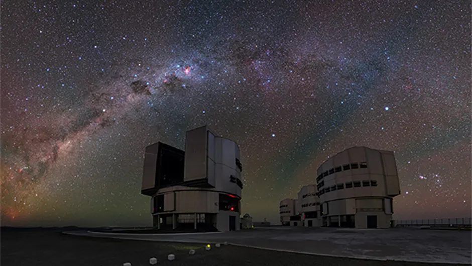 A view of Chile's famous Very Large Telescope, located in the Atacama Desert of northern Chile. Image Credit: Y. Beletsky (LCO)/ESO