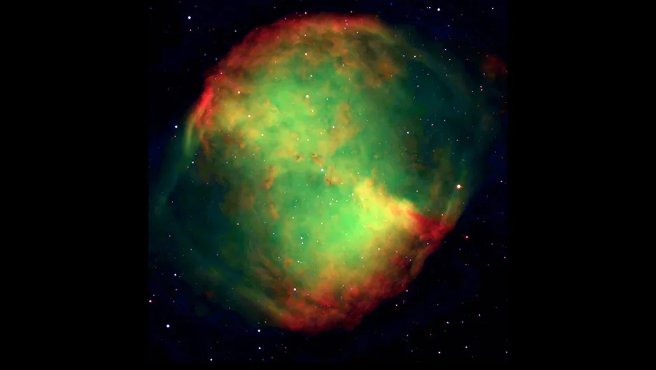 Perhaps the most famous planetary nebula: the Dumbbell Nebula. This image was also captured by the VLT, in 1998. From its shape, it is easy to see how these nebulae got their 'planetary' name. Credit: ESO