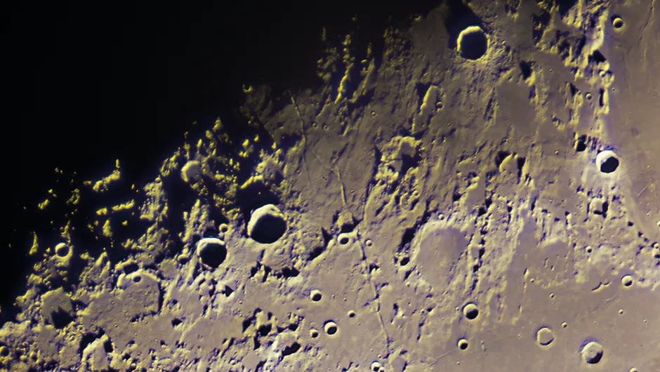 The Moon - The first quarter Moon was one of the most exciting objects to view with the Great Lick Refractor. The extreme focal length of the giant telescope brings the observer right to its surface, enabling you to see the stark depth and light contrast of the terminator.