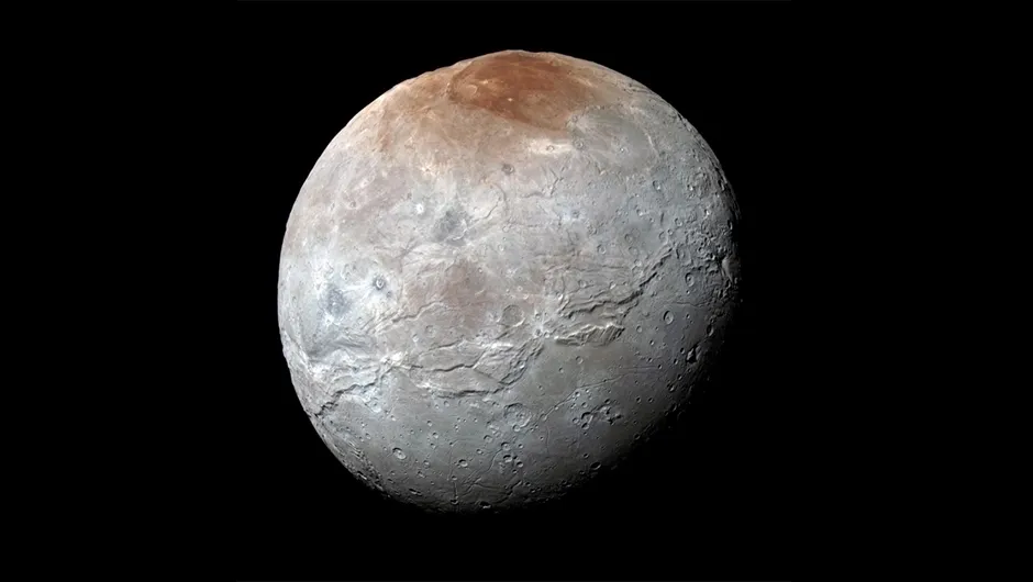 A New Horizons image of Charon, the largest of Pluto's five moons. Credit: NASA/JHUAPL/SwRI
